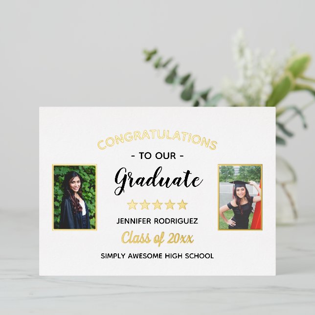 2 Photo Graduation Congratulations Graduate Custom (Standing Front)