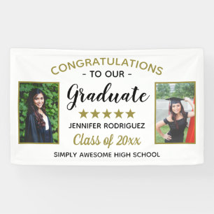 2 Photo Graduation Congratulations Graduate Custom Banner