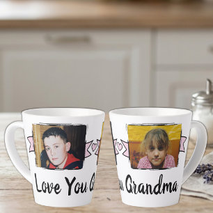 2 photo love you grandma pink latte mug