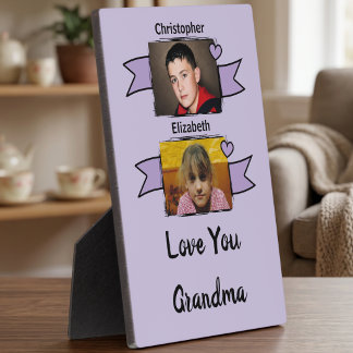 2 photo love you grandma purple plaque