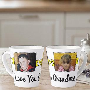 2 photo love you grandma yellow latte mug