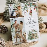 2 Photo Merry Christmas Winter Greenery Foliage Holiday Card<br><div class="desc">Share your warmest wishes with this personalised 2 photo Holiday card. Featuring a cosy winter scene with mistletoe & greenery, it’s the perfect way to showcase your favourite family memories. **Notes: Top Image - Horizontal Photo preferred & for Bottom Image - Vertical Photo Preferred (Use Crop tool to adjust Photo...</div>