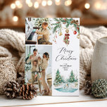 2 Photo Merry Christmas Winter Scene & Mistletoe Holiday Card<br><div class="desc">Share your warmest wishes with this personalised 2 photo Holiday card. Featuring a cosy winter scene with mistletoe & greenery, it’s the perfect way to showcase your favourite family memories. **Notes: Top Image - Horizontal Photo preferred & for Bottom Image - Vertical Photo Preferred (Use Crop tool to adjust Photo...</div>