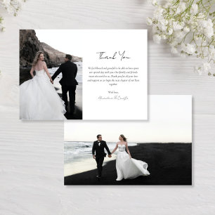 2 Photo Minimalist Wedding Thank You Card