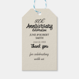 2 photo Modern 50th wedding anniversary invitation Gift Tags