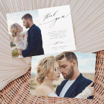 2 Photo Modern Chic Calligraphy Wedding  Thank You Card<br><div class="desc">Simple and modern wedding photo thank you card with an additional photo on the back. You can use this card for a wedding,  bridal shower,  engagement,  anniversary,  or any special event. For more advanced customisation of this design,  please click the BLUE DESIGN TOOL BUTTON.</div>