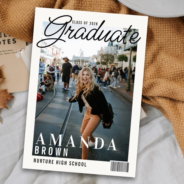 2 Photo Modern Magazine Cover Graduation 2025 Invitation (Creator Uploaded)