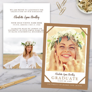 2 Photo Modern Minimalist Graduation Announcement