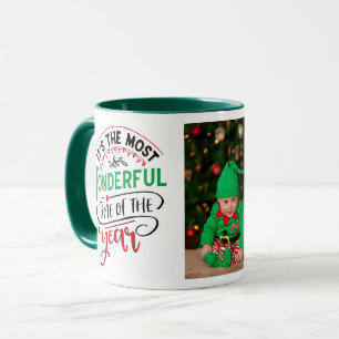 2 Photo Most Wonderful Time of the Year Christmas  Mug