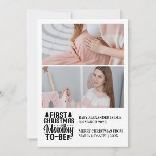 2 Photo Mummy to be Christmas Pregnancy  Holiday Card