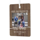 2 Photo New Home First Christmas Rustic Faux Wood