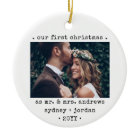 2 Photo Newlyweds 1st Christmas Modern Minimalist
