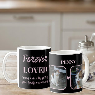 2 Photo Pet Loss Keepsake Memorial black pink Coffee Mug