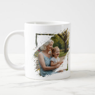 2 Photo Scribble Frame Template Personalized Large Coffee Mug