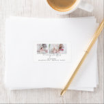 2 Photo Script Merry Christmas Return Address Label<br><div class="desc">2 Photo Script Merry Christmas Return Address.  Simply replace the two sample photos with your own and personalise with your name and return address. Merry Christmas is in a stylish set script.</div>