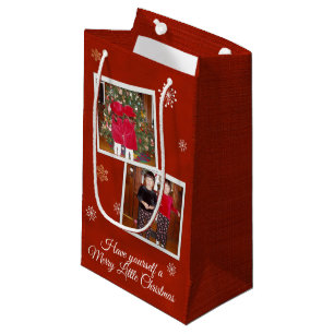 2 Photo ~ Snowflake Kisses Small Gift Bag