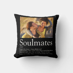 2 Photo Soulmates Definition Black And White Cushion