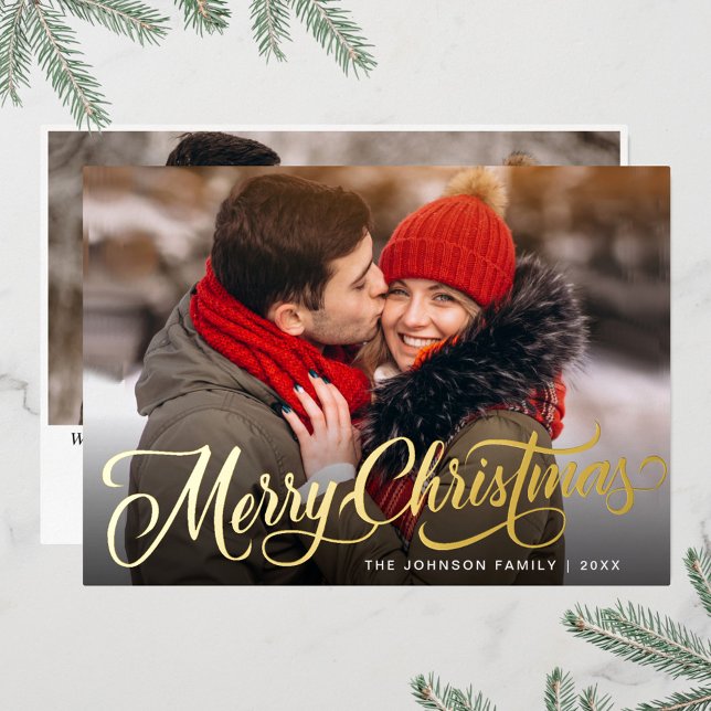 2 PHOTO Sparkle Merry Christmas Greeting Gold (Creator Uploaded)