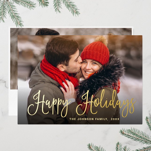 2 PHOTO Sparkle Modern Christmas Greeting Gold (Creator Uploaded)