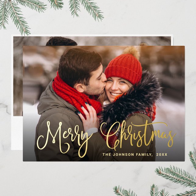 2 PHOTO Sparkle Modern Christmas Greeting Gold (Creator Uploaded)
