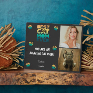 2 Photo Sunset Mothers Day Best Cat Mum Ever Plaque