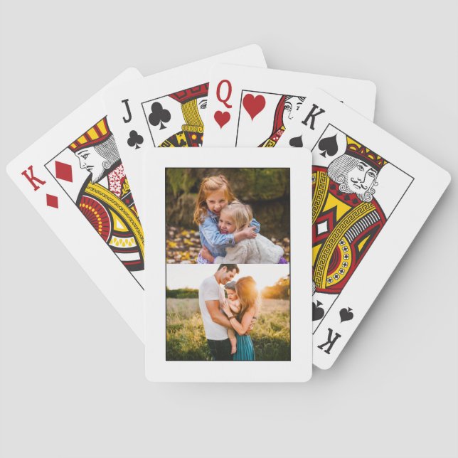 2 Photo Template Thin Border Playing Cards (Back)