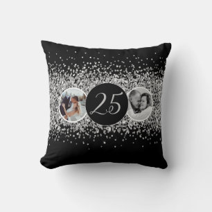 2 Photo Then and Now Wedding Anniversary Cushion