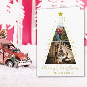 2 Photo Tree Shape Christmas Card