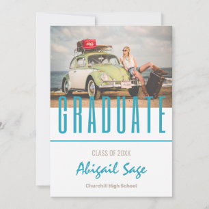 2 Photo Trendy Modern Beach Ver 2 Graduation Invitation