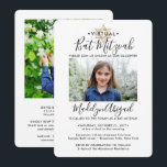 2 Photo Virtual Drive-by Bat Mitzvah Modern Zoom Invitation<br><div class="desc">Whether friends and family are practicing social distancing or just live far away, connect with them online with a virtual bat mitzvah ceremony and drive-by celebration. This stylish modern invitation makes it possible to share 2 photos and invite guests to a long distance online event via livestreaming. All text is...</div>