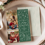 2 Photo Wavy Whimsical Hand Drawn Christmas Card<br><div class="desc">Share your warmest wishes with this personalised 2 photo Holiday card. Featuring a cosy winter scene with mistletoe & greenery, it’s the perfect way to showcase your favourite family memories. **Notes: Top Image - Vertical Photo preferred & for Bottom Image - Horizontal Photo Preferred (Use Crop tool to adjust Photo...</div>