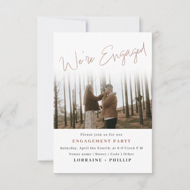 2 photo We’re Engaged Photo party Invitation (Front)