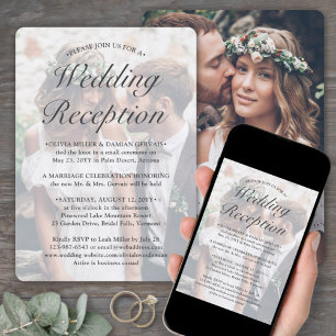 2 Photo Wedding Reception Only Elegant Elopement Invitation