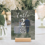 2 Photo Wedding Website QR Code White Table Number<br><div class="desc">Add a personalised finishing touch to wedding reception decorations with custom photo & QR Code table number cards. Pictures and all text are simple to customise, and can be different or the same on front and back. If preferred, change "capture the love" to "honeymoon fund, " "a special thanks, "...</div>