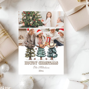 2 photo Western Howdy Christmas Holiday Card