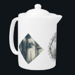 2 Photos 10th,11,20,25,70th Wedding Anniversary<br><div class="desc">Looking for that unique,  original graphics,  two photos,  10th, 11th, 20th, 25th,  or 70th wedding anniversary designed teapot for them? Then this might be it; original artwork,   tin,  silvery or platinum emblem on this stunningly printed white teapot! They'll enjoy having it all year round as well :)</div>