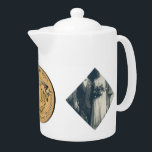 2 Photos 50th Wedding Anniversary Porcelain<br><div class="desc">Looking for that unique,  original graphics,  50th wedding anniversary designed porcelain teapot for them? Then this might be it;  a golden heart medallion image on this stunningly printed teapot! They'll enjoy having it all year round as well :)</div>