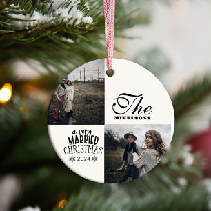 2 Photos A Very Married Christmas Ceramic Tree Decoration