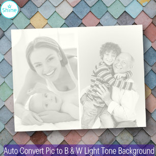2 Photos Auto Convert Picture to B & W Light Tone Notepad