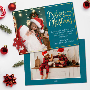 2 photos believe in Christmas magic family