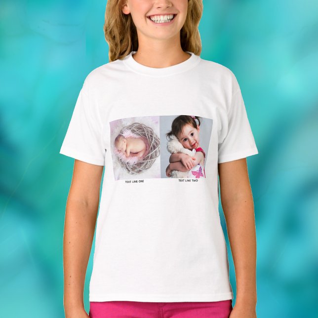 2 Photos: Bestie, Mum & Dad, Baby Pics or Pet T-Shirt (Creator Uploaded)