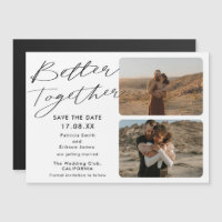 2 photos black white better together save the date