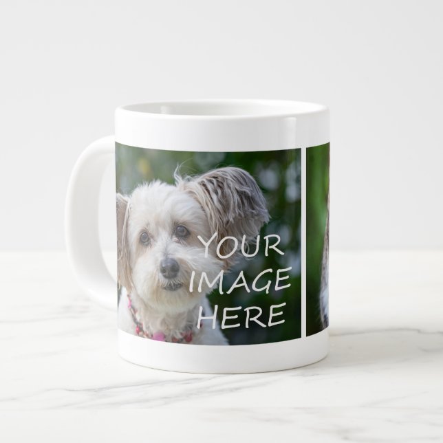 2 Photos Make Your Own New Pet Cat Dog Photo Mug (Front Left)
