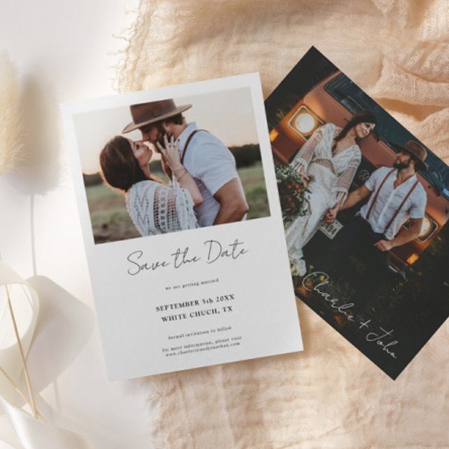 2 Photos Modern Farmhouse Wedding Save The Date (Creator Uploaded)