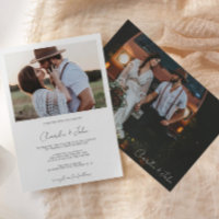 2 Photos Modern Script Wedding