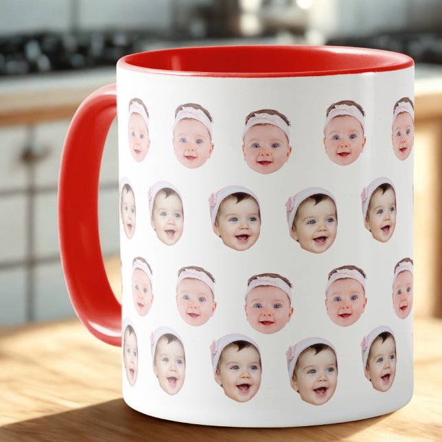 2 Photos Mug, Personalised Cute Baby Face Photo Mug (Creator Uploaded)