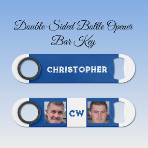 2 photos name initials white dark blue