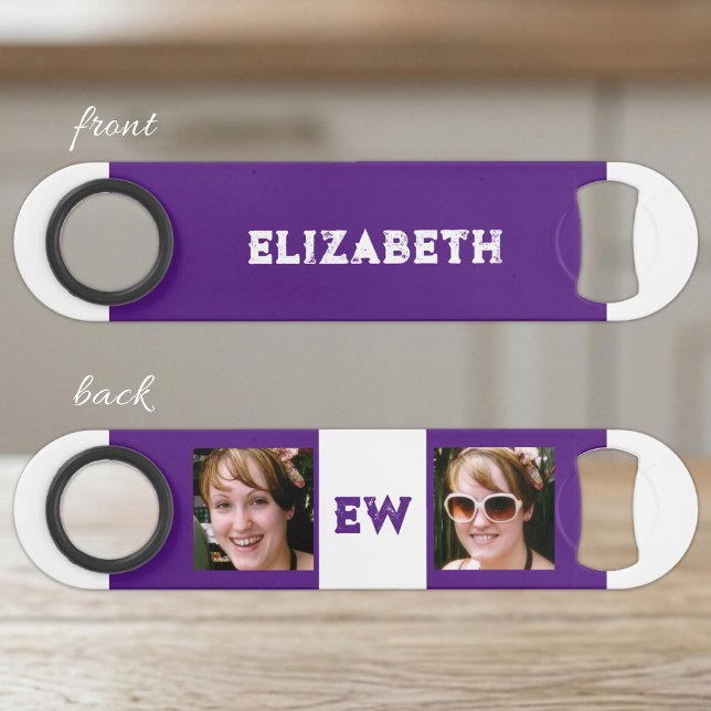 2 photos name initials white purple (Creator Uploaded)