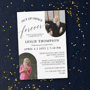 2 Photos Out of Office Forever Retirement Party Invitation
