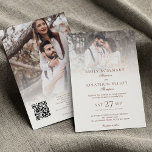 2 Photos Overlay QR Code Formal Wedding  Invitation<br><div class="desc">2 Photos Overlay QR Code Formal Wedding.  Add your QR code to your wedding website on the back so your guests can RSVP and see all the details online without the need for separate enclosures. Easily personalise the words as required. Replace the sample photos with your own favourites.</div>